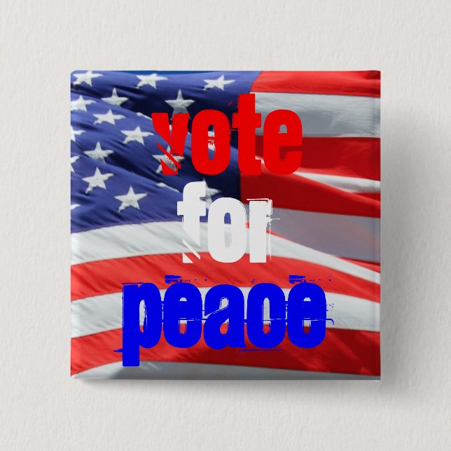 Bóton Quadrado 5.08cm Votação pela Paz, Inspiração Presidencial (Frente)
