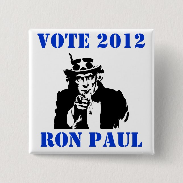 BÓTON QUADRADO 5.08CM VOTAÇÃO RON PAUL 2012 (Frente)
