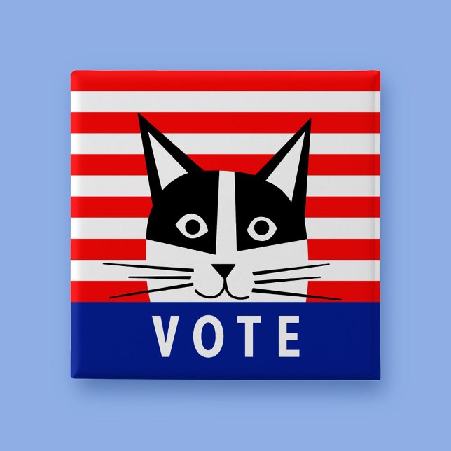 Bóton Quadrado 5.08cm VOTAR! Botão de Votação em Quadrado (Criador carregado)