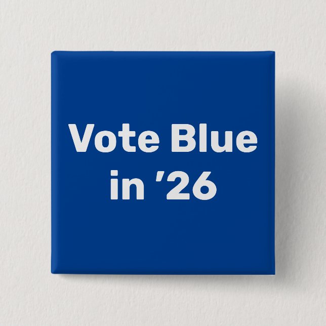 Bóton Quadrado 5.08cm Vote Blue em 2026 (Frente)