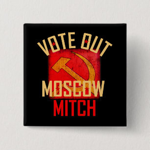 Bóton Quadrado 5.08cm Vote para fora Moscovo Mitch