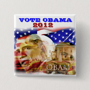 Bóton Quadrado 5.08cm Voto Obama 2012_Button