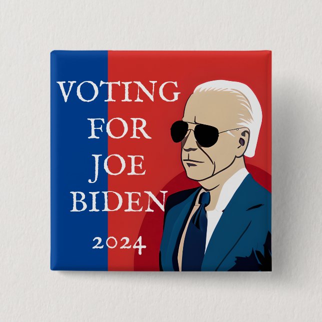 Bóton Quadrado 5.08cm Votos a favor de Joe Biden | Eleições Presidenciai (Frente)