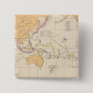 Bóton Quadrado 5.08cm Vulkane, Mapa Atlas de Koralleninseln
