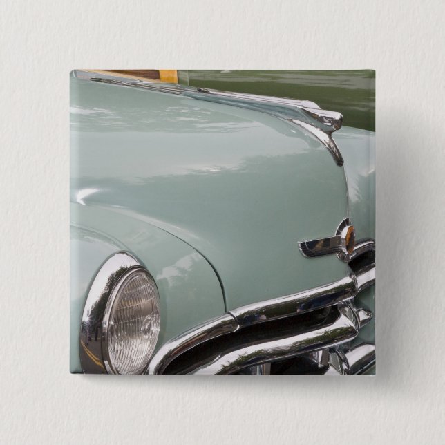Bóton Quadrado 5.08cm WA, Seattle, automóvel americano clássico. 3 (Frente)