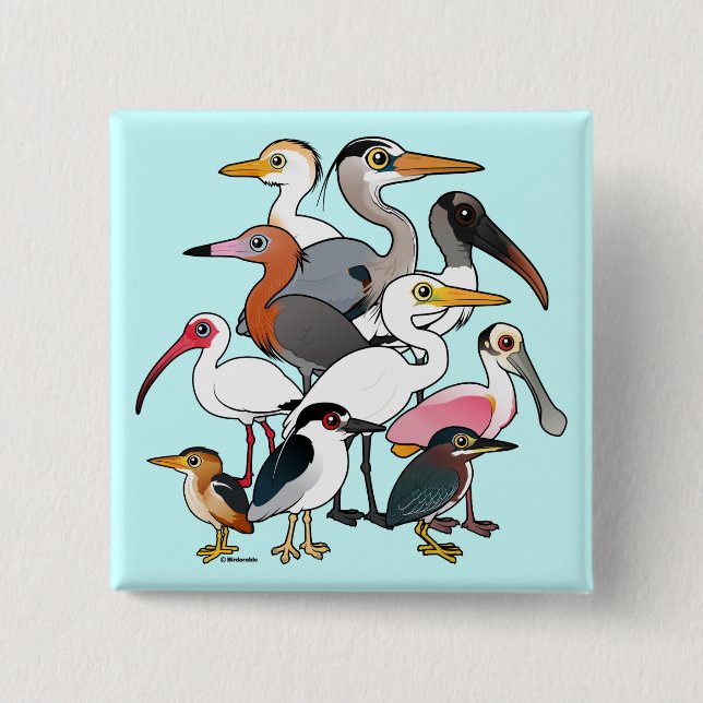 Bóton Quadrado 5.08cm Waders norte-americanos (Frente)