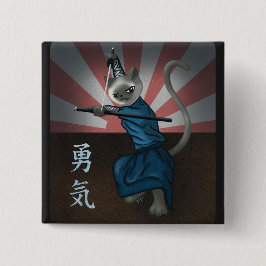 Bóton Quadrado 5.08cm Warrior Kitten