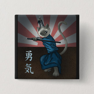 Bóton Quadrado 5.08cm Warrior Kitten