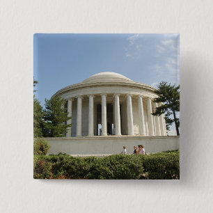 Bóton Quadrado 5.08cm Washington, DC. Memorial Thomas Jefferson