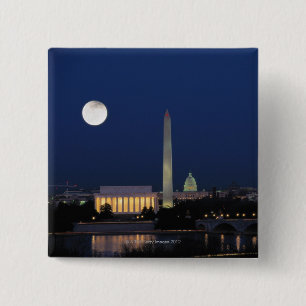 Bóton Quadrado 5.08cm Washington DC na noite