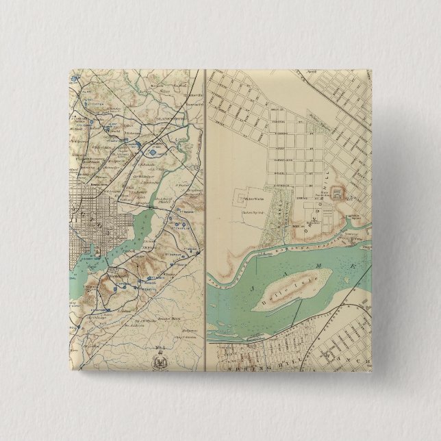 Bóton Quadrado 5.08cm Washington, Richmond (Frente)