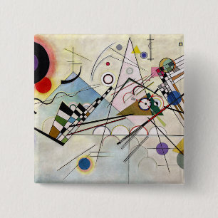 Bóton Quadrado 5.08cm WASSILY KANDINSKY - Composição VIII 1923