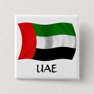 Bóton Quadrado 5.08cm Waving UAE Flag