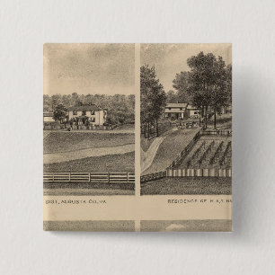 Bóton Quadrado 5.08cm Waynesboro, Condado de Augusta