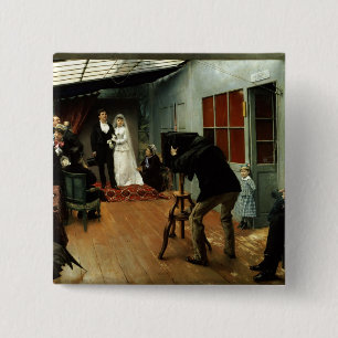 Bóton Quadrado 5.08cm Wedding no fotógrafo, 1878-9
