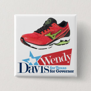 Bóton Quadrado 5.08cm Wendy Davis para o governador