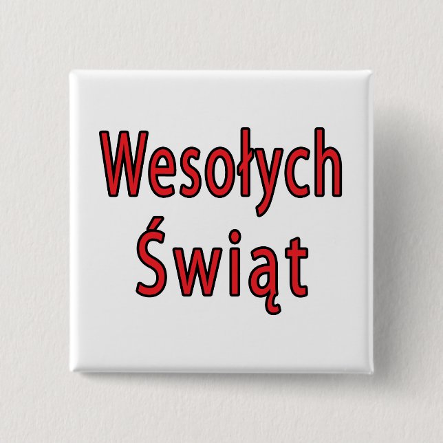 Bóton Quadrado 5.08cm Wesolych Swiat (Frente)