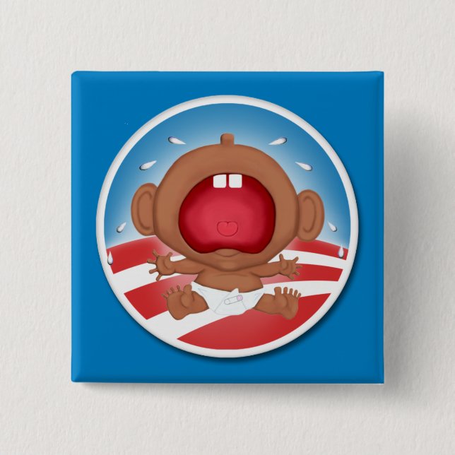 Bóton Quadrado 5.08cm Whiner no chefe (Frente)