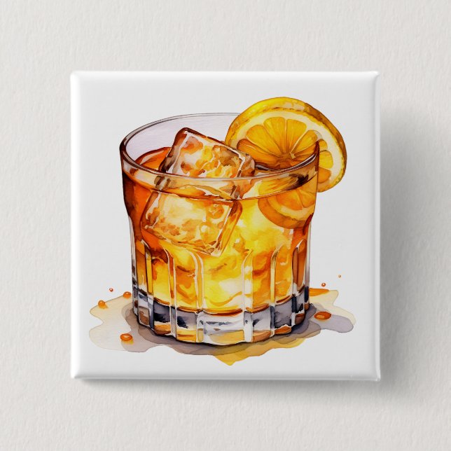 Bóton Quadrado 5.08cm Whiskey Drink (Frente)