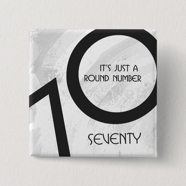 Bóton Quadrado 5.08cm White 70 Decade Birthday (Frente)
