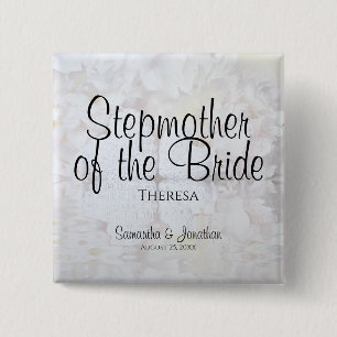 Bóton Quadrado 5.08cm White Reflextions Stepparent da Noiva Nametag