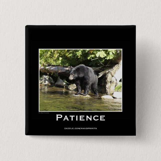 Bóton Quadrado 5.08cm Wildlife Bears Design (Frente)