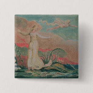 Bóton Quadrado 5.08cm William Blake o livro de Thel; Placa 4 Thel