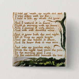 Bóton Quadrado 5.08cm William Blake uma árvore do veneno