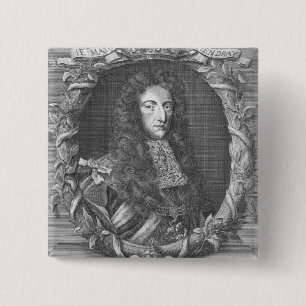 Bóton Quadrado 5.08cm William III Stadholder e rei de Inglaterra