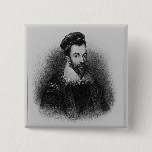 Bóton Quadrado 5.08cm William Maitland de Lethington (Frente)