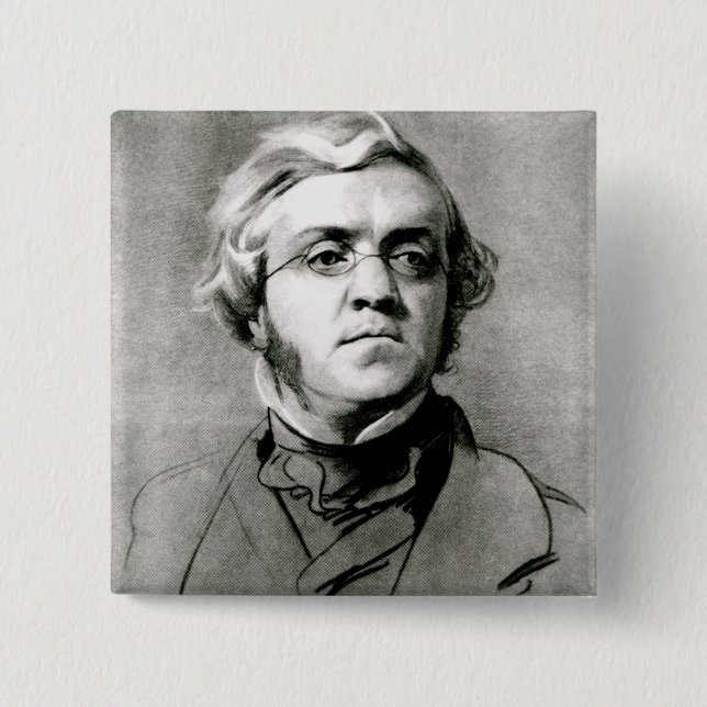 Bóton Quadrado 5.08cm William Makepeace Thackeray (Frente)