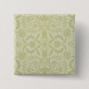 Bóton Quadrado 5.08cm William Morris Borage Wedding Soft Green