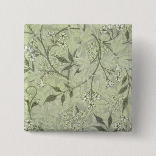 Bóton Quadrado 5.08cm William Morris Jasmine Wallpaper