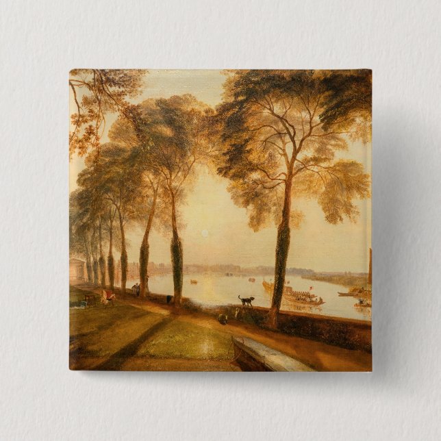Bóton Quadrado 5.08cm William Turner - Mortlake Terrace (Frente)
