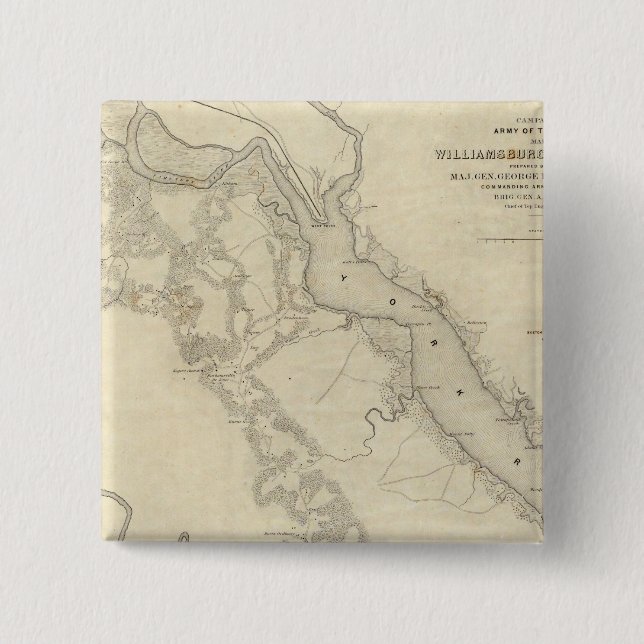 Bóton Quadrado 5.08cm Williamsburg até a Casa Branca (Frente)