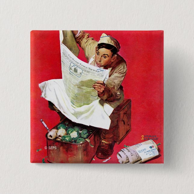 Bóton Quadrado 5.08cm Willie Gillis no K.P. (Frente)