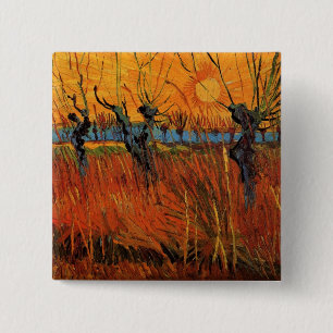 Bóton Quadrado 5.08cm Willows no Sunset por Vincent van Gogh