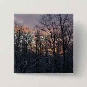 Bóton Quadrado 5.08cm Winter Sunrise I Pastel Nature Landscape