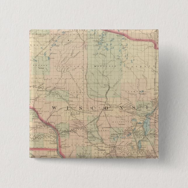 Bóton Quadrado 5.08cm Wisconsin 4 (Frente)