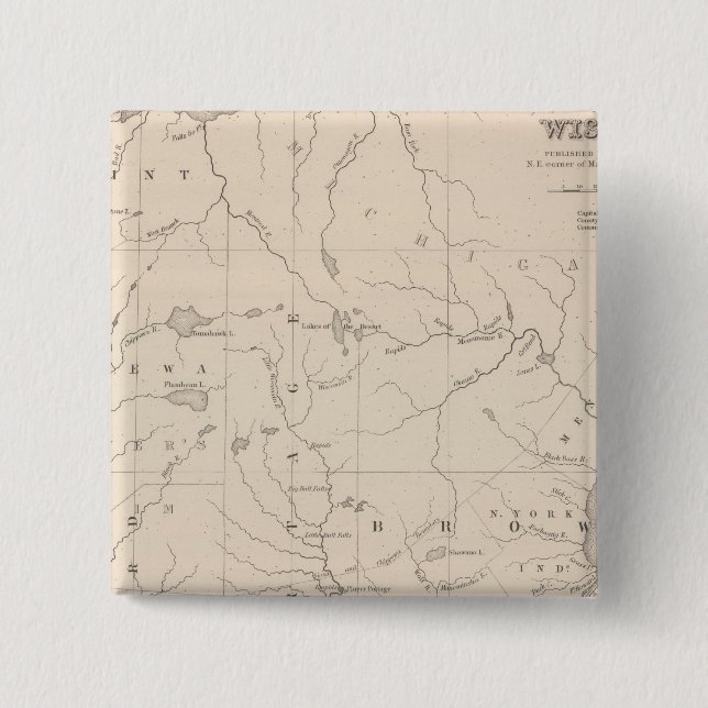 Bóton Quadrado 5.08cm Wisconsin 5 (Frente)