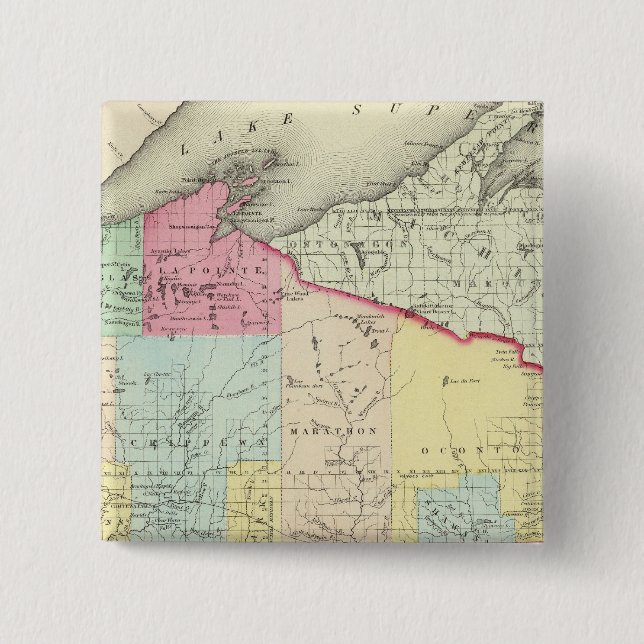 Bóton Quadrado 5.08cm Wisconsin 8 (Frente)