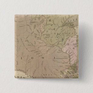 Bóton Quadrado 5.08cm Wisconsin e Iowa