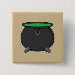 Bóton Quadrado 5.08cm Witch Cauldron