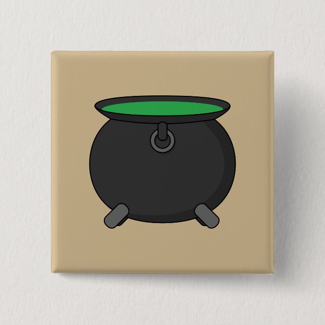 Bóton Quadrado 5.08cm Witch Cauldron (Frente)