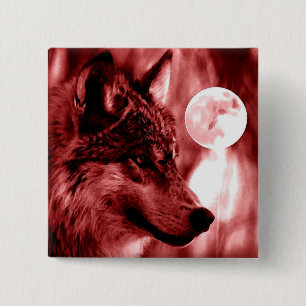 Bóton Quadrado 5.08cm Wolf & Moon