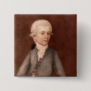 Bóton Quadrado 5.08cm Wolfgang Amadeus Mozart, c.1780