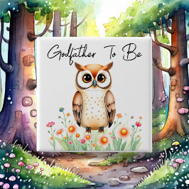 Bóton Quadrado 5.08cm Woodland Owen Goddad Para Ser Chá de fraldas