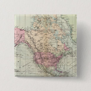 Bóton Quadrado 5.08cm World, projeção do Mercator