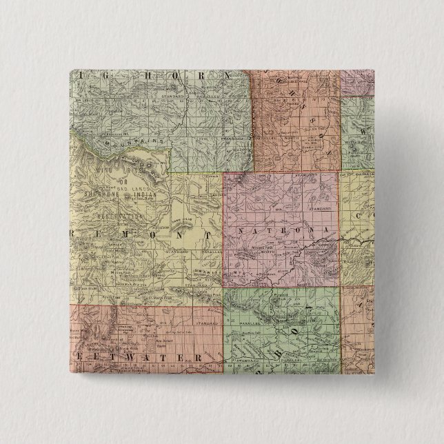Bóton Quadrado 5.08cm Wyoming 3 (Frente)