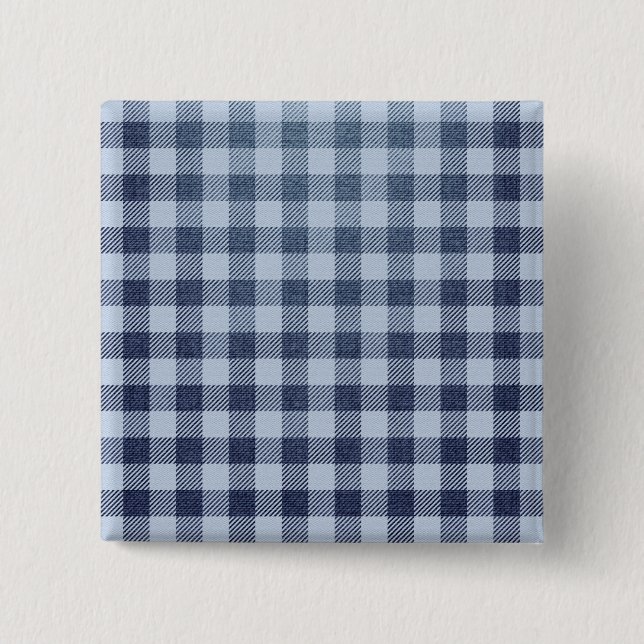 Bóton Quadrado 5.08cm Xadrez azul (Frente)